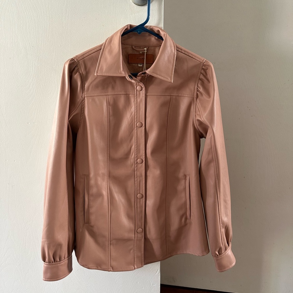 NWT Blank NYC pink faux leather shacket